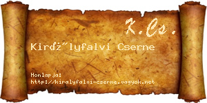 Királyfalvi Cserne névjegykártya